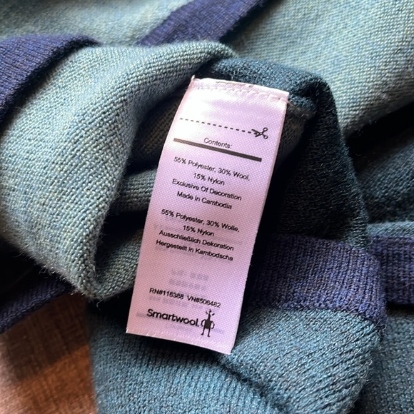 Smartwool Merino Wool Shadow Pine Color Block Sweater XL - Picture 10 of 10